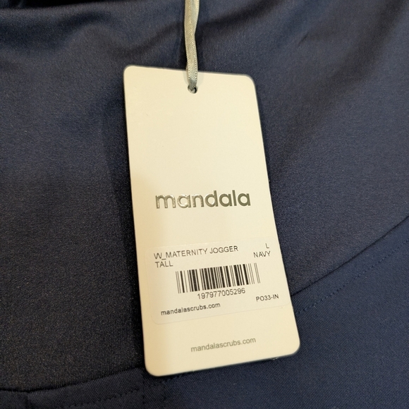 NWT Mandala Maternity Scrub Joggers Navy Women's Tall Large - Picture 3 of 6
